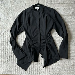 3.1 Phillip Lim LS Band Collar Open Back Shirt